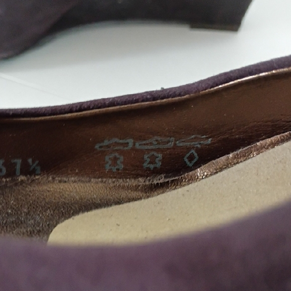 Gallo Handmade in Italy Purple Suede Wedge Shoes  EU 37½ US Women’s 7.5 Pumps - Picture 4 of 16